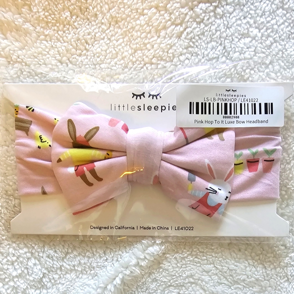 Little sleepies Pink Hop to it Luxe Bow